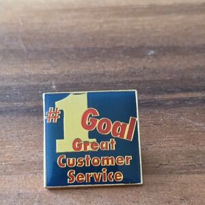VTG flair‎ Sales Guides #1 Goal Great Customer Service Pin Lapel Pinback